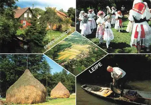 AK / Ansichtskarte  Leipe_Luebbenau_Spreewald Leiper Ansichten Trachten und Traditionen Spreewalddorf Kahn