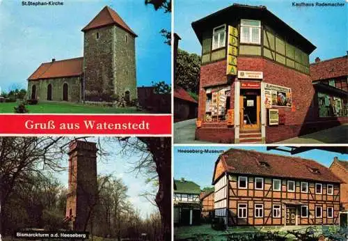 AK / Ansichtskarte 73964836 Watenstedt_Salzgitter St. Stephan-Kirche Kaufhaus Rademacher Bismarckturm Heeseberg Museum