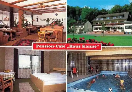 AK / Ansichtskarte 73964883 Siebenstern Pension Café Haus Kanne Gastraum Fremdenzimmer Hallenbad