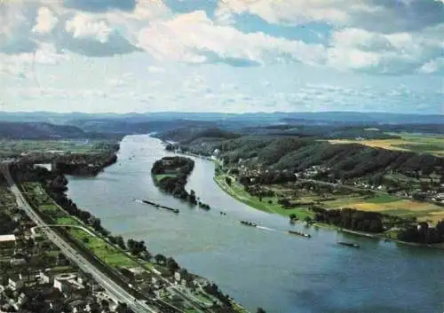 AK / Ansichtskarte  Koenigswinter_Rhein Blick vom Drachenfels auf Rheintal und Insel Nonnenwerth