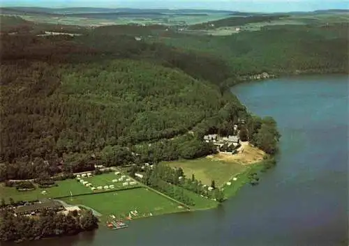 AK / Ansichtskarte  Edersee_Edertal_Hessen Ferienland Waldeck Jugenherberge Hohe Fahrt Voehl und Bootshaus der Phil Univ Marburg Fliegeraufnahme