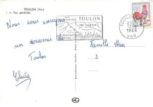 AK / Ansichtskarte  TOULON_-sur-Mer_83_Var Vue generale