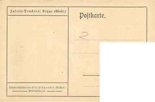 AK / Ansichtskarte  Scherenschnitt-AK_Schattenbildkarte_Shadowbolt Elfe Eisgruber Mainkoenigin 