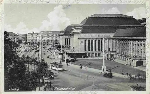 AK / Ansichtskarte  Strassenbahn_Tramway-- Leipzig Hauptbahnhof