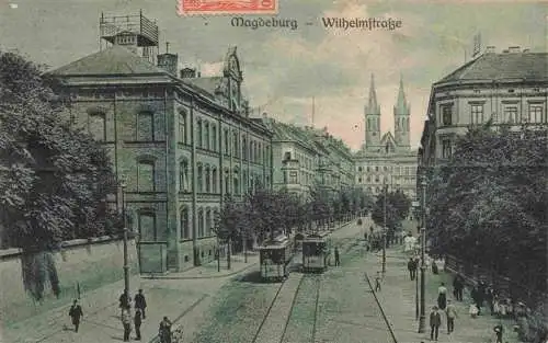 AK / Ansichtskarte  Strassenbahn_Tramway-- Magdeburg Wilhelmstrasse