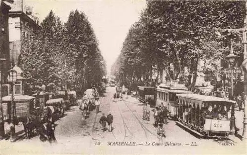 AK / Ansichtskarte  Strassenbahn_Tramway-- Marseille Cours Belzunce