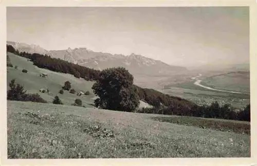AK / Ansichtskarte  Sevelen__Werdenberg_SG Panorama Fernsicht ins Rheintal vom Gemsli aus