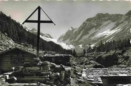 AK / Ansichtskarte  Fafleralp__Loetschental_VS Gletscherstafel mit Langgletscher Kreuz Alpen