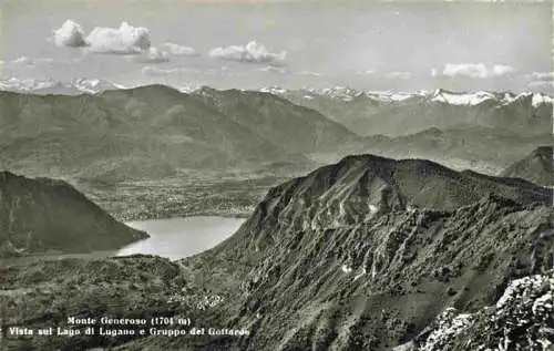 AK / Ansichtskarte  Monte-Generoso_1704m_Lugano_TI Vista sul Lago di Lugano e Gruppo del Gottardo Alpenpanorama