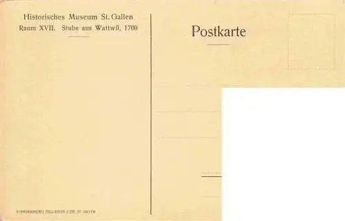 AK / Ansichtskarte  St_Gallen_SG Historisches Museum Raum XVII Stube aus Wattwil 1700