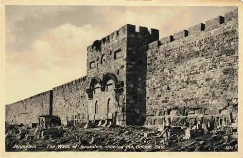 AK / Ansichtskarte  Jerusalem__Yerushalayim_Israel Unter den Mauern von Jerusalem Das goldene Tor