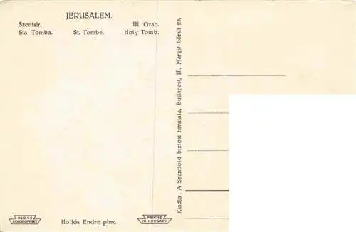 AK / Ansichtskarte 73965306 Jerusalem__Yerushalayim_Israel Holy Tomb Heiliges Grab Kuenstlerkarte