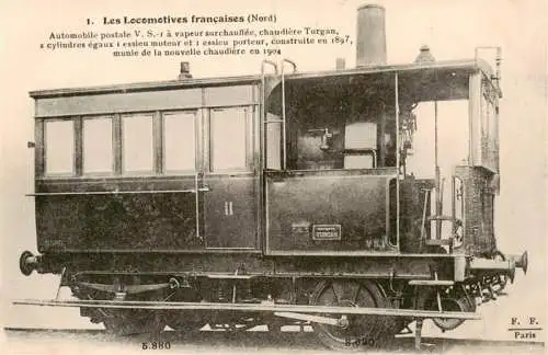 AK / Ansichtskarte  Lokomotive_Eisenbahn_Railway Automobile postal chaudiere Turgan Paris