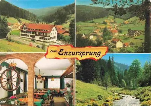AK / Ansichtskarte 73965343 Gompelscheuer Hotel Gasthof zum Enzursprung Gastraum Panorama Bach