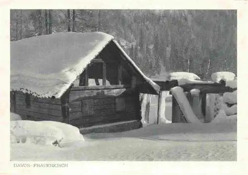 AK / Ansichtskarte  Frauenkirch_Davos_GR Verschneite Huette