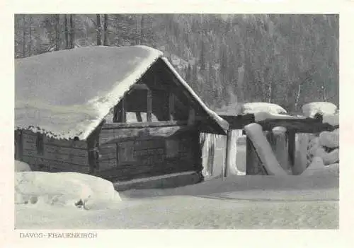 AK / Ansichtskarte  Frauenkirch_Davos_GR Verschneite Huette