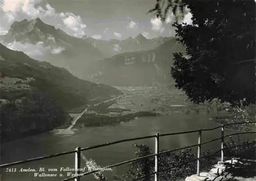 AK / Ansichtskarte  Amden_SG Blick vom Fallen auf Rautispitz Wallensee und Weesen