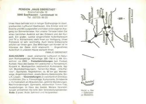AK / Ansichtskarte  Saalhausen_Sauerland Pension Haus Oberstadt Appartement Zimmer Terrasse
