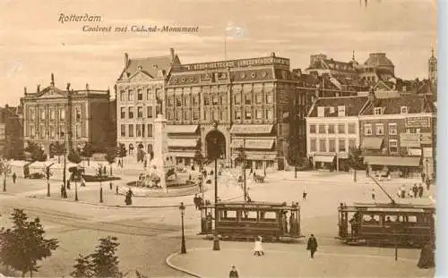 AK / Ansichtskarte  Strassenbahn_Tramway-- Coolvest met Caland-Monument Rotterdam