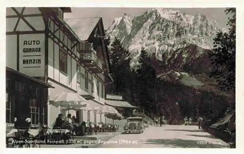 AK / Ansichtskarte  Fernpass_Reutte_Tirol_AT Alpen Sporthotel Fernpass mit Zugspitze