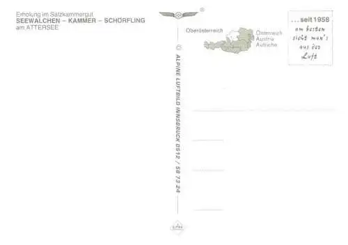 AK / Ansichtskarte 73965670 Seewalchen_Attersee_AT Fliegeraufnahme mit Kammer Schoerfling