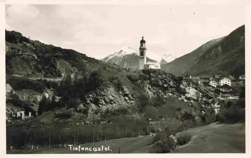 AK / Ansichtskarte  Tiefencastel_GR Panorama Kirche Alpen