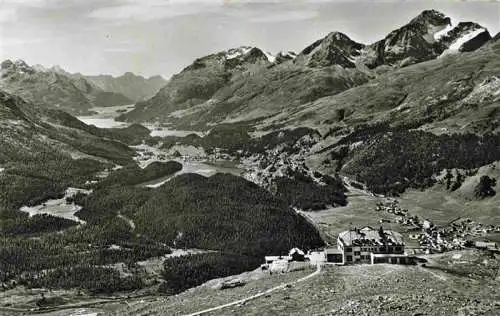 AK / Ansichtskarte  Muottas_Muragl_Muottas_Murail_2453m_GR Panorama Blick ins Ober-Engadin Piz della Margna Bergeller Alpen Piz Julier