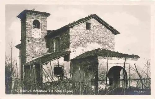 AK / Ansichtskarte  Agno_Lago_di_Lugano_TI Motivo Artistico Ticinese Chiesa