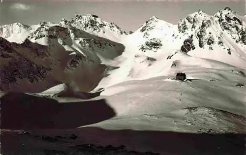 AK / Ansichtskarte  Piz-Sol-Huette_Schwarzseehorn_GR Winterpanorama mit Wildseeluecke