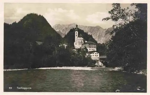 AK / Ansichtskarte 73965787 Tschagguns_Vorarlberg_AT Partie am Fluss Blick zum Schloss