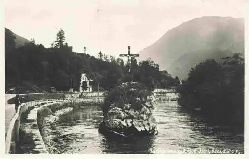 AK / Ansichtskarte  Bad_Ischl_Salzkammergut_AT Partie am Fluss Kreuzstein