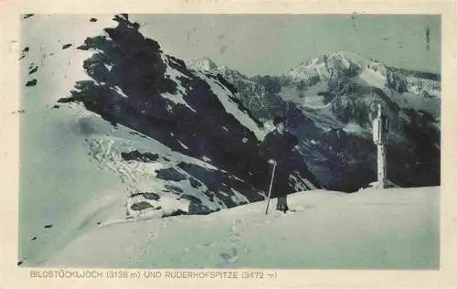 AK / Ansichtskarte  Bildstoeckljoch_3097m_Stubaier_Alpen_Tirol_AT und Ruderhofspitze Gebirgspanorama im Winter