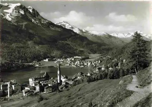 AK / Ansichtskarte  St_Moritz__SANKT_MORITZ_GR mit Piz Corvatsch und La Margna