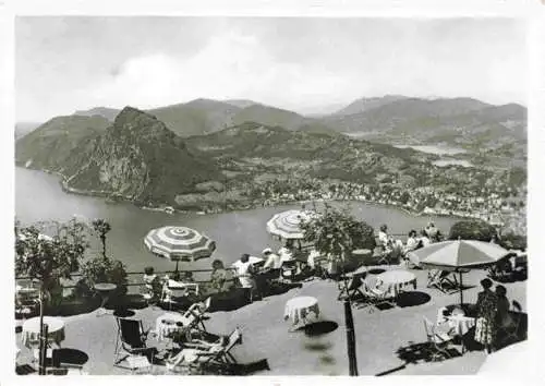 AK / Ansichtskarte  Monte-Bre_Lugano_TI Kurhotel Gartenrestaurant Vetta Kulm Fernsicht Luganersee