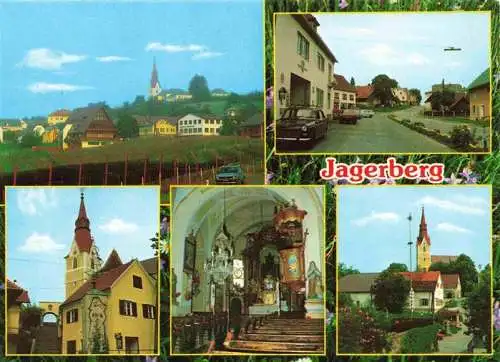 AK / Ansichtskarte 73966055 Jagerberg Ortsansichten Kirche Sommerfrische im oststeirischen Huegelland