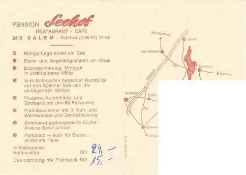 AK / Ansichtskarte 73966093 Salem_Ratzeburg Gasthaus Seehof Gastraeume