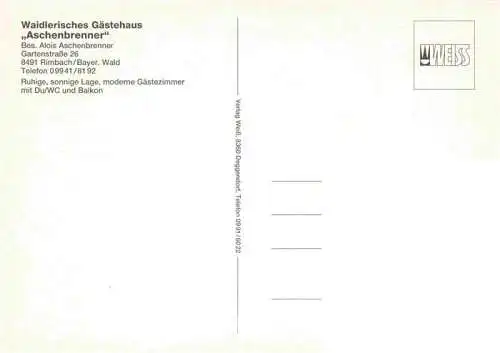AK / Ansichtskarte 73966114 Rimbach_Bayrischer_Wald Waidlerisches Gaestehaus Aschenbrenner