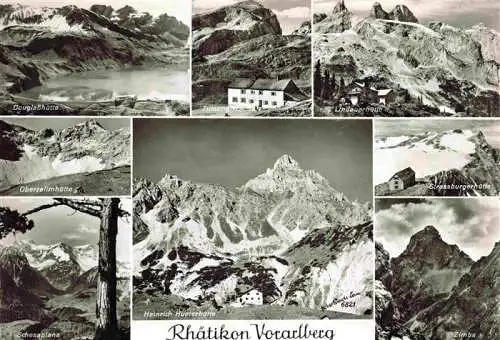 AK / Ansichtskarte  Rhaetikon_Region_Vorarlberg_AT Douglashuette Tillisuna Huette Lindauer Huette Oberzalimhuette Schesaplana Heinrich Hueterhuette Strassburgerhuette Zimba