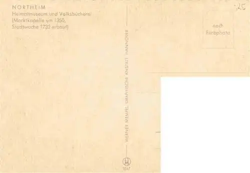 AK / Ansichtskarte  Northeim_Niedersachsen Heimatmuseum und Volksbuecherei Marktkapelle Stadtwache