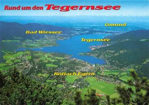 AK / Ansichtskarte  Tegernsee Blick vom Wolfsberg auf Bad Wiessee Gmund Tegernsee Rottach Egern