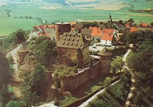 AK / Ansichtskarte  Trendelburg_Diemel_Deisel_Hessen Burg Trendelburg Hotel Restaurant Fliegeraufnahme