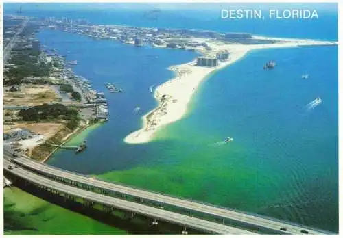 AK / Ansichtskarte 73966315 Destin_Florida_USA Aerial panoramic view of Destin Harbor