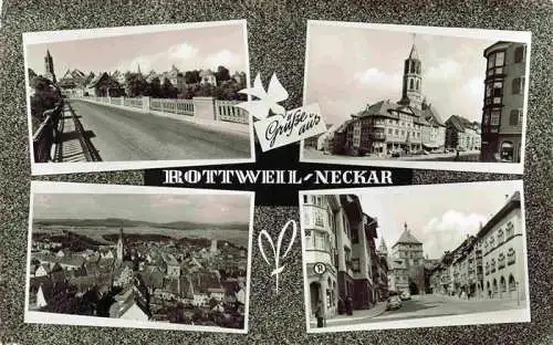 AK / Ansichtskarte  Rottweil_Neckar Motive Stadtzentrum Panorama Bruecke