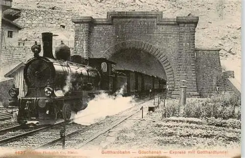 AK / Ansichtskarte  Gotthardbahn Goeschenen Express mit Gotthardtunnel Zuerich