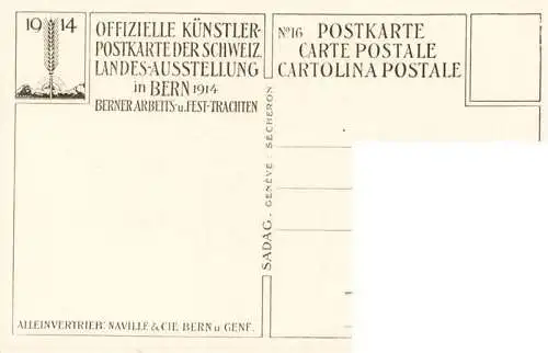 AK / Ansichtskarte  Landes-Ausstellung_Landesausstellung_Bern_1914 Fest Trachten Frau alter Mann