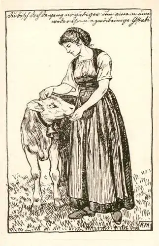 AK / Ansichtskarte  Landes-Ausstellung_Landesausstellung_Bern_1914 Fest Trachten Frau Kalb