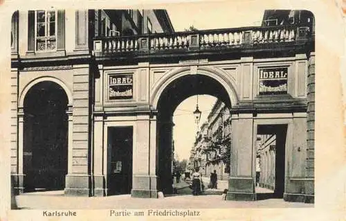 AK / Ansichtskarte 73966490 KARLSRUHE_Baden Partie am Friedrichsplatz