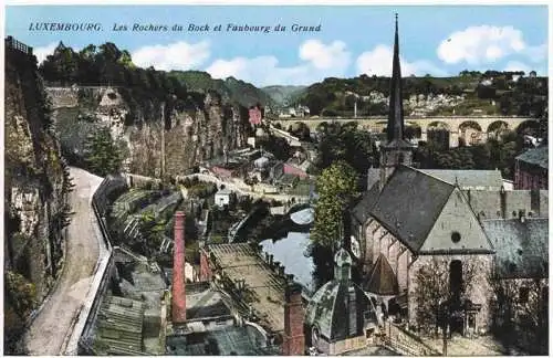 AK / Ansichtskarte 73966576 LUXEMBOURG__Luxemburg Les Rochers du Bock et Faubourg du Grand