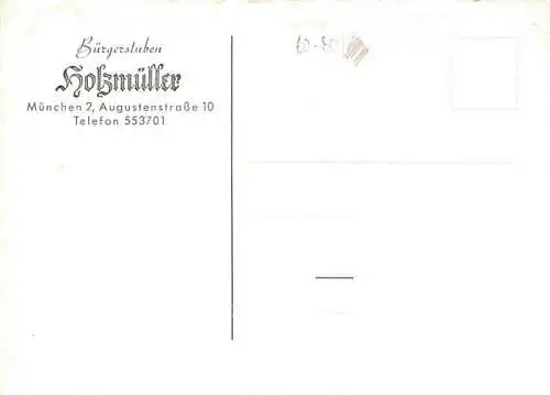 AK / Ansichtskarte 73966588 Muenchen Buergerstuben Holzmueller Adolf Holzmueller Maitre Rotisseur