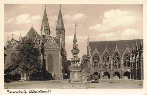 AK / Ansichtskarte  Braunschweig Altstadtmarkt Brunnen Kirche